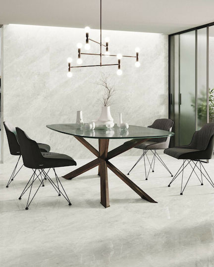 Плочка Balmoral Silver Светлосива 30x90 Гланцирана Мрамор Baldocer Retificatto