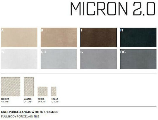 Tile Micron White 60x120 White Matte Imola Ceramica M2.0 12w
