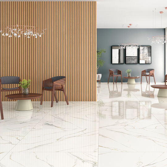 Placă Aston Gold Lucioasă 60x120 Cm Keratile