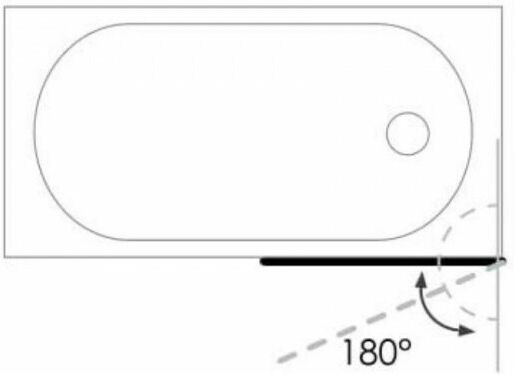 Aquarelle Bathtub Fresh 3 120-122 X 145cm Clear Δίπτυχο Μπανιέρας Ένα Σταθερό & Ένα Ανοιγόμενο Φύλλο