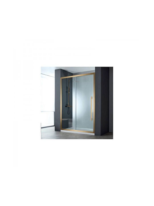 Devon Noxx Slider Shower Enclosure Gold Brushed Clean Glass 160-162/165