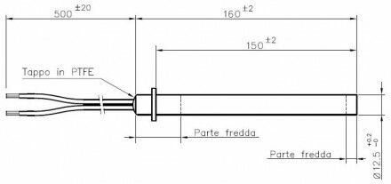 Heizelemente Zünder Ø12,5 150 Mm 350w Ht62705 Flansch