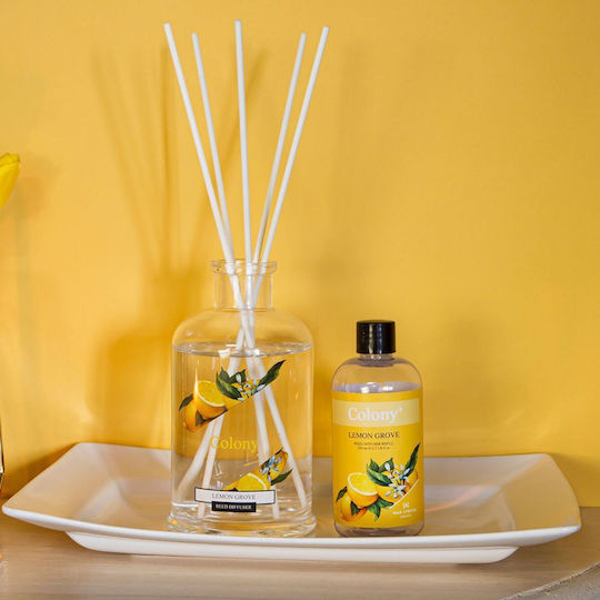 Wax Lyrical Colony Reed Diffuser Refill Liquid for Home Fragrance Container Lemon Grove 200ml
