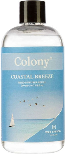 Wax Lyrical Colony Reed Diffuser Refill Liquid for Home Fragrance Container Coastal Breeze 200ml