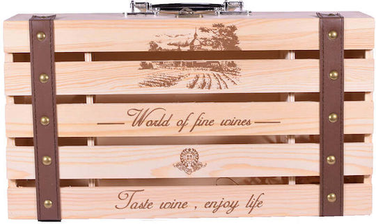 Wooden Wine Case Suitcase 2 Bottles