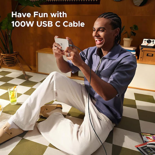 Ugreen LED USB 2.0 Cable USB-C Male - USB-C 100W PD Black 3m 35513