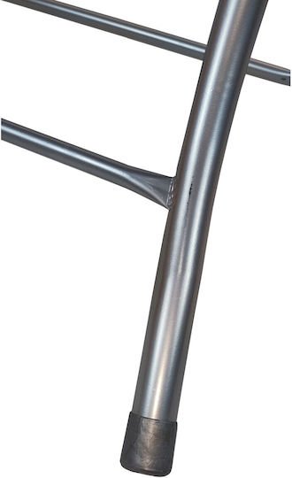 Masă Pliabilă Auxiliară cu Picioare Metalice, Suprafață din Placă de Lemn Agregat cu Grosimea de 18mm, Nuanță Cenușie Naturală, 120x65x73cm