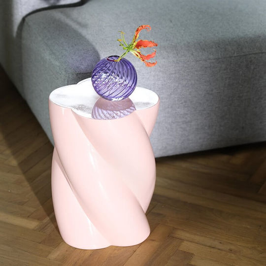 Beistelltisch Pillar &klevering Marshmallow Rosa Glasfaser 40 x Ø 30 cm