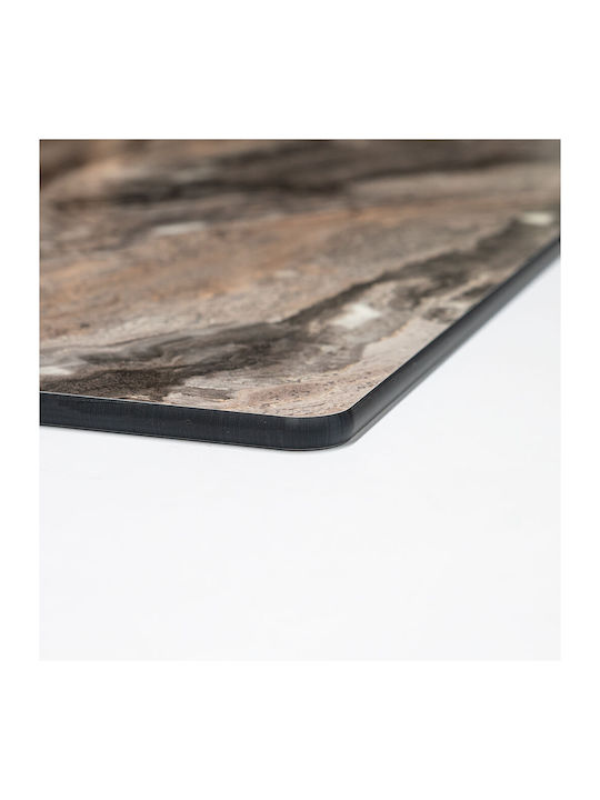 Επιφάνεια Τραπεζιού Τετράγωνη Compact Hpl 76x76x1,2cm Γκρι Μάρμαρο Spitimas 46-10-580 Compact Hpl Γκρι