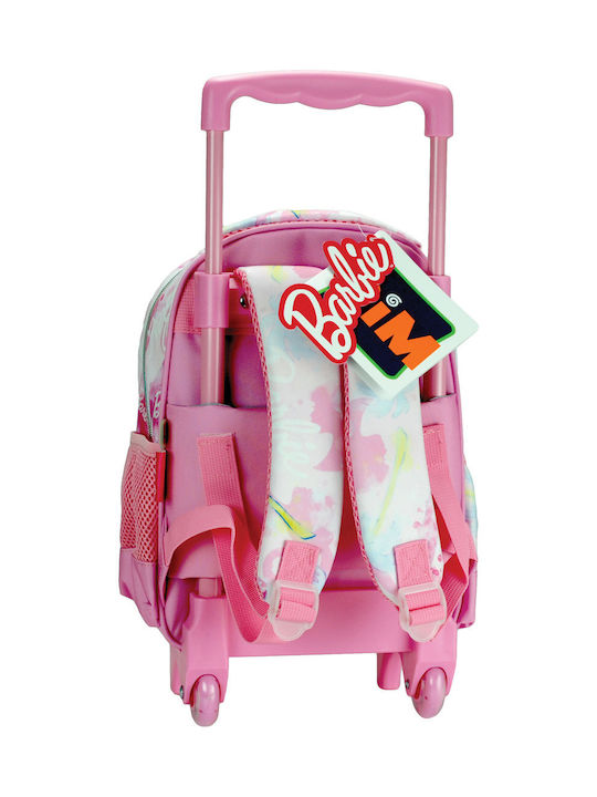 Gim Barbie Paints School Bag Trolley Kindergarten Pink 12Liters