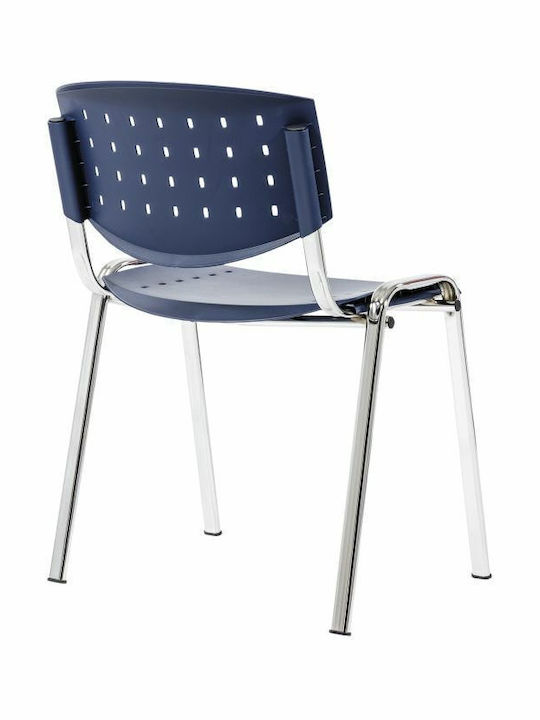 Visitor Chair Taurus Pc Layer Chrome Frame Blue Plastic 530x470x730mm