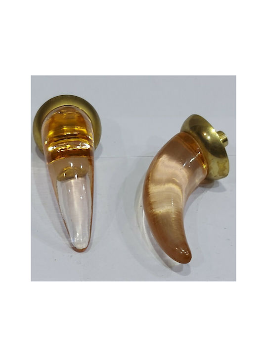 Italienischer Möbelknopf Steel-nova 7008-oro1 Murano Kristall Maße 20×20×35 Mm