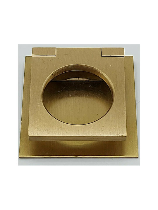 Brass Italian Furniture Handle Omp Porro 10613-gold1 Overall Length 2.5cm Matte Gold
