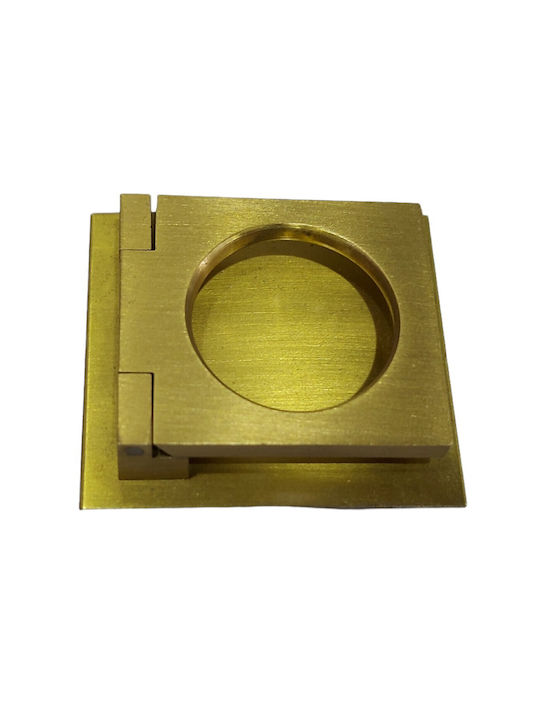 Brass Italian Furniture Handle Omp Porro 10613-gold1 Overall Length 2.5cm Matte Gold