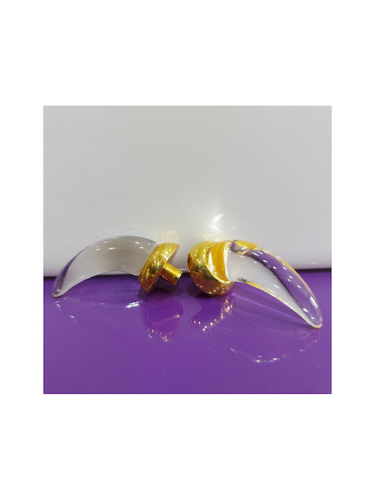 Ιταλικό Πόμολο Επίπλου Steel-nova 7007-oro1 Κρύσταλλο Murano Διαστάσεις 20×20×35 Mm