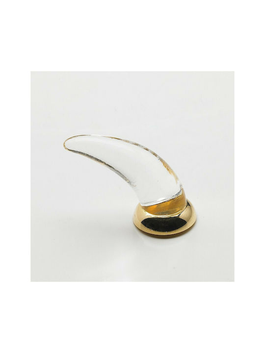 Italienischer Möbelknopf Steel-nova 7007-oro1 Murano Kristall Maße 20×20×35 Mm