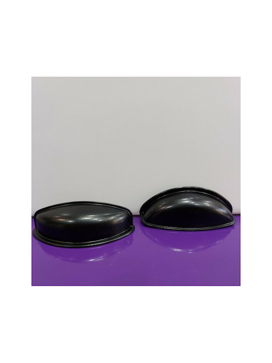 Black Italian Furniture Flush Handle Eureka 9413-064-mau Matte Finish Diameter 6.4cm
