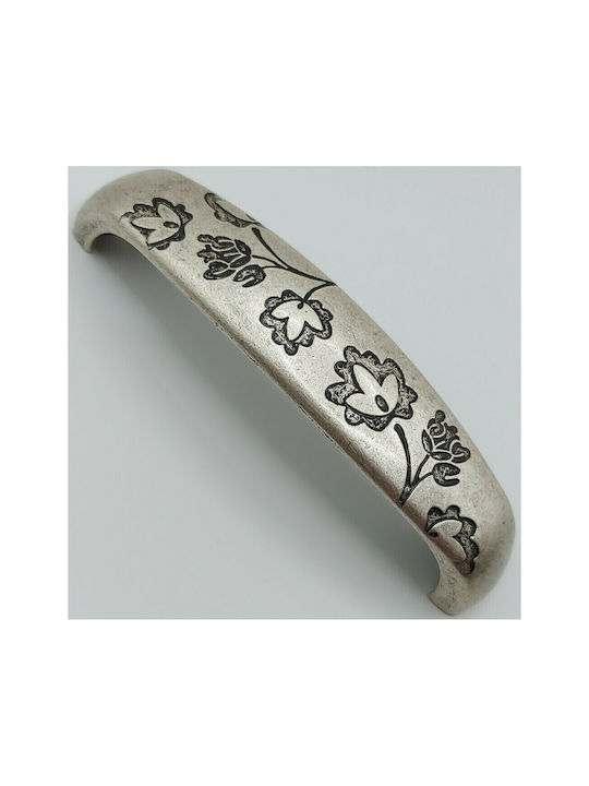 Italian Furniture Handle Eureka 1207-fer1 Size 12.8cm Antique Silver