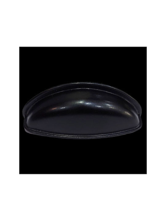 Black Italian Furniture Flush Handle Eureka 9413-064-mau Matte Finish Diameter 6.4cm