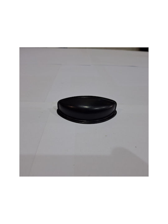 Black Italian Furniture Flush Handle Eureka 9413-064-mau Matte Finish Diameter 6.4cm