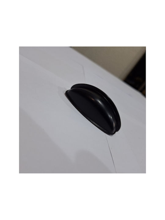 Black Italian Furniture Flush Handle Eureka 9413-064-mau Matte Finish Diameter 6.4cm