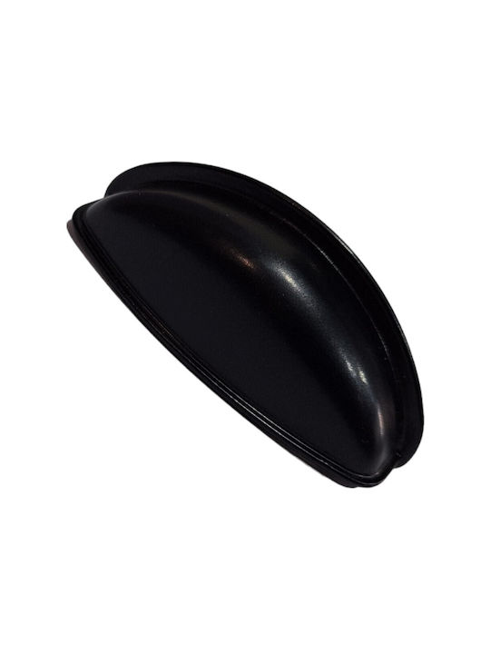 Black Italian Furniture Flush Handle Eureka 9413-064-mau Matte Finish Diameter 6.4cm