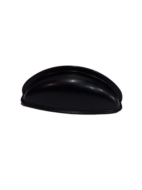 Black Italian Furniture Flush Handle Eureka 9413-064-mau Matte Finish Diameter 6.4cm
