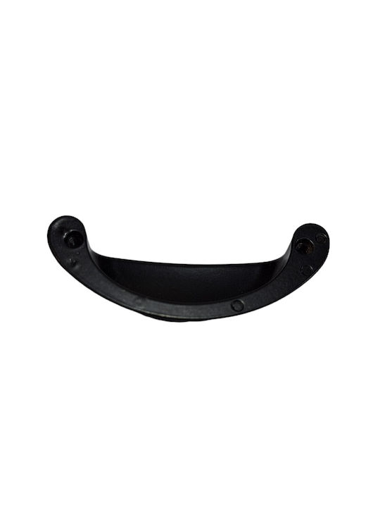 Black Italian Furniture Flush Handle Eureka 9413-064-mau Matte Finish Diameter 6.4cm