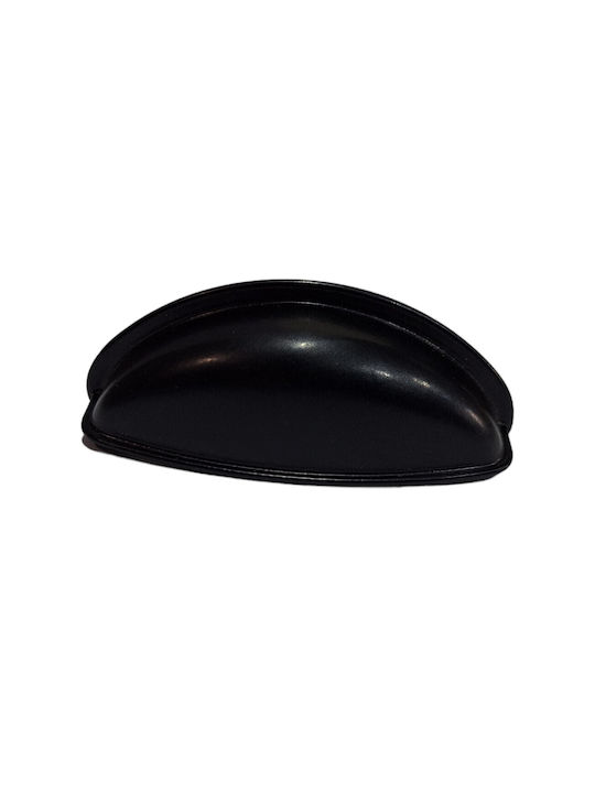 Black Italian Furniture Flush Handle Eureka 9413-064-mau Matte Finish Diameter 6.4cm