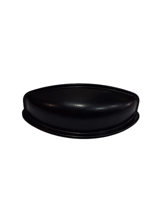 Black Italian Furniture Flush Handle Eureka 9413-064-mau Matte Finish Diameter 6.4cm