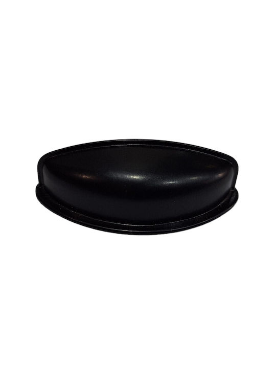 Black Italian Furniture Flush Handle Eureka 9413-064-mau Matte Finish Diameter 6.4cm