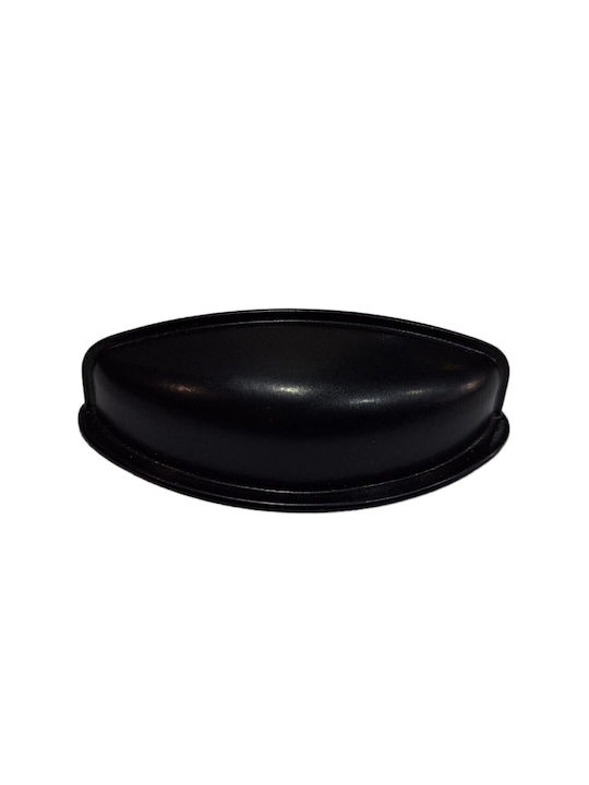 Black Italian Furniture Flush Handle Eureka 9413-064-mau Matte Finish Diameter 6.4cm