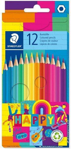 Staedtler Happy Ξυλομπογιές Μπλε Σετ 12τμχ