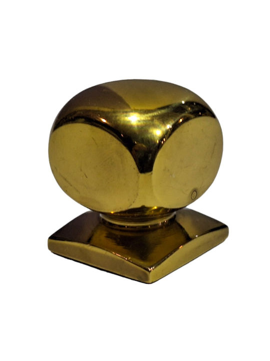 Italian Brass Furniture Knob Omp Porro 11408-000-20a1 1 Piece Glossy Gold Diameter 25