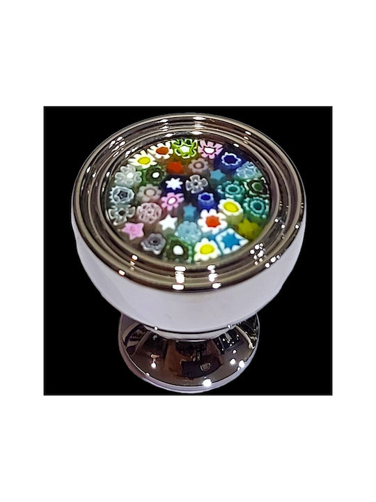 Crystal Handmade Italian Furniture Knob Omp Porro 11421-oro1 Dia 27 Chrome Glossy Mourano