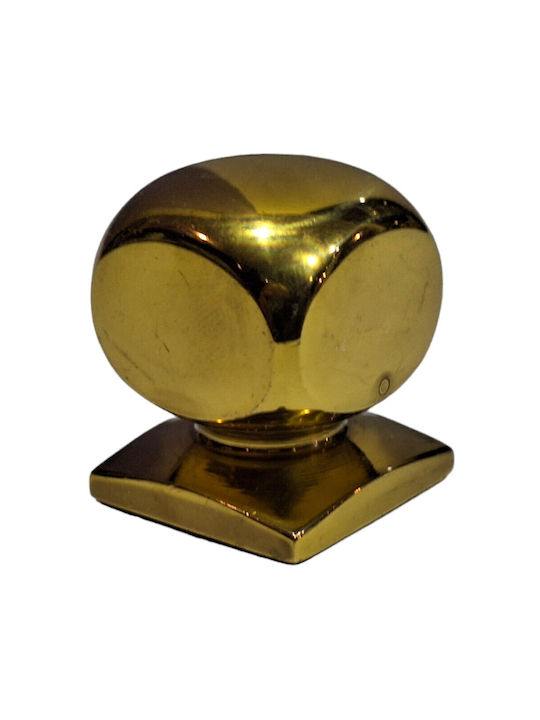 Italian Brass Furniture Knob Omp Porro 11408-000-20a1 1 Piece Glossy Gold Diameter 25