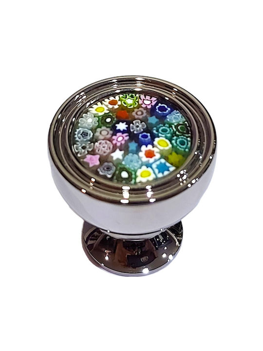 Crystal Handmade Italian Furniture Knob Omp Porro 11421-oro1 Dia 27 Chrome Glossy Mourano