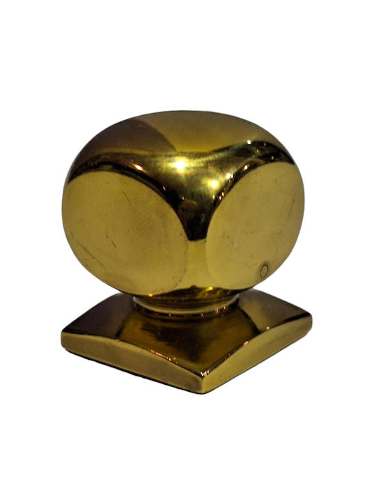 Italian Brass Furniture Knob Omp Porro 11408-000-20a1 1 Piece Glossy Gold Diameter 25
