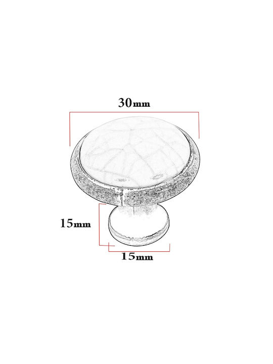 Knob 2030 Crackle Porcelain 30mm