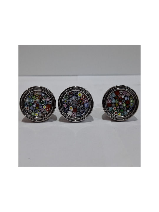 Crystal Handmade Italian Furniture Knob Omp Porro 11421-oro1 Dia 27 Chrome Glossy Mourano