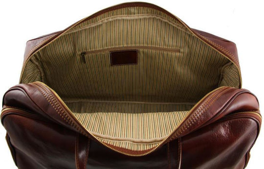 Tuscany Leather Bora Bora Σετ Σακ Βουαγιάζ Καφέ με Ρόδες από Δέρμα