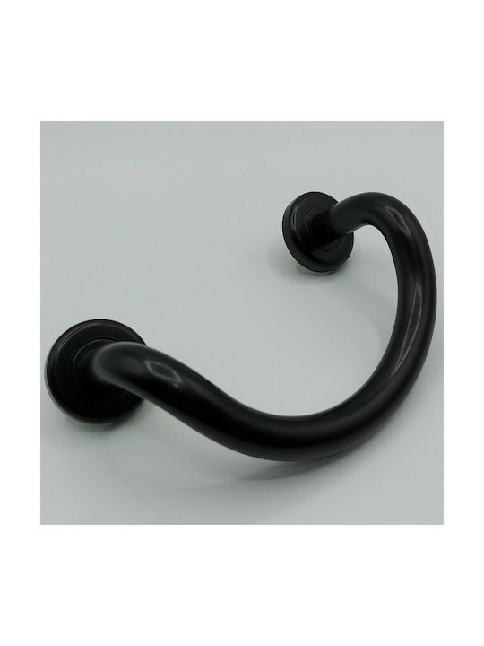 Italienischer Messing-Türgriff Nestori 10549-arg1 Schwarz Matt Größe 17,0cm