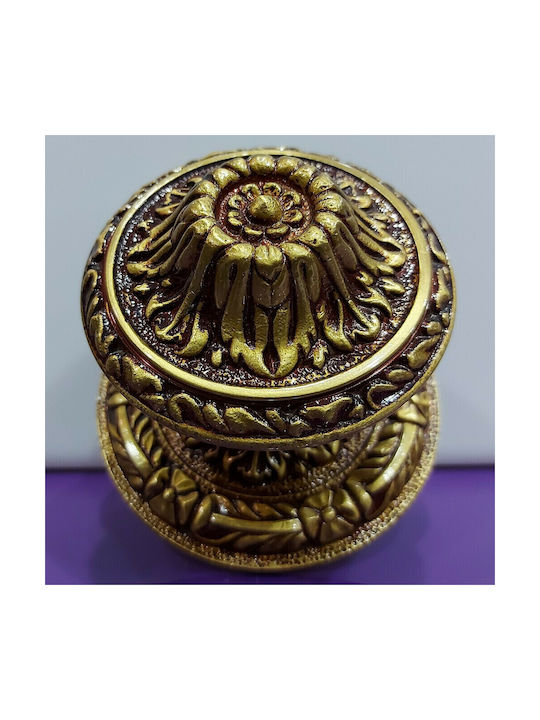 Spanish Brass Front Door Knob Coba 4874-000-20α1 Matte Gold Dimensions 70×70×61 Mm