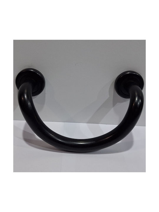 Italian Brass Front Door Handle Nestori 10549-arg1 Black Matte Size 17.0cm