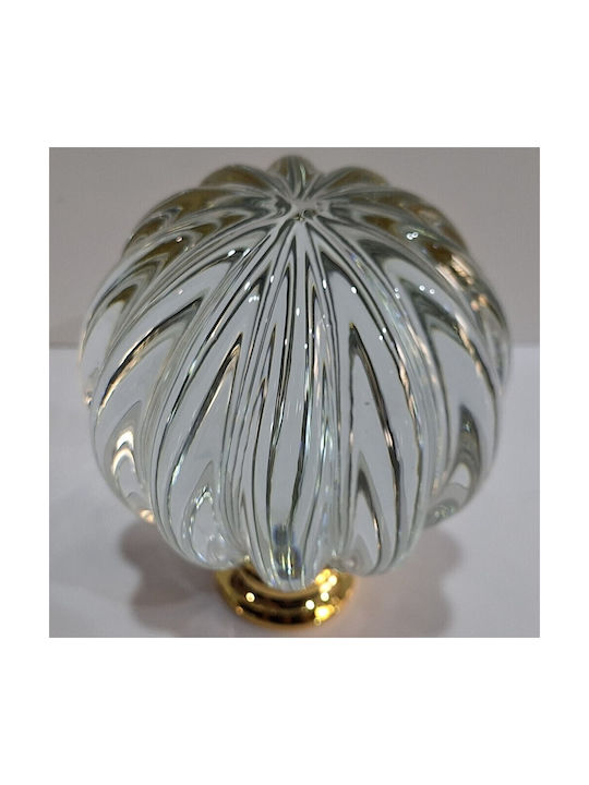 Spanish Brass Front Door Knob Viher 4866-Gold Murano Crystal
