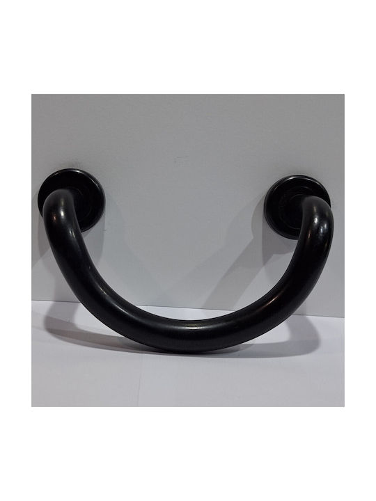Italian Brass Front Door Handle Nestori 10549-arg1 Black Matte Size 17.0cm