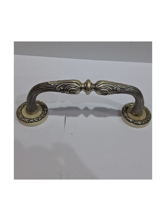 Spanish Brass Front Door Handle Mestre 4924-arg Antique Silver Length 18.5cm