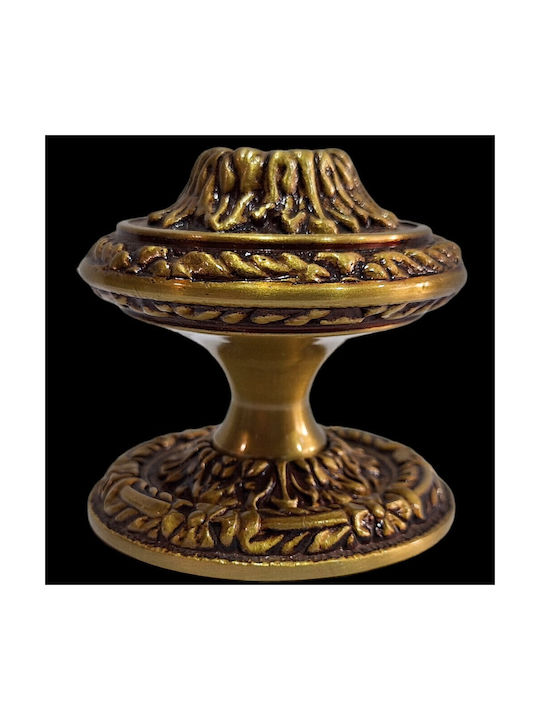 Spanish Brass Front Door Knob Coba 4874-000-20α1 Matte Gold Dimensions 70×70×61 Mm