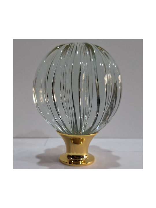 Spanish Brass Front Door Knob Viher 4866-Gold Murano Crystal