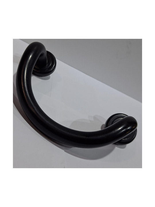 Italian Brass Front Door Handle Nestori 10549-arg1 Black Matte Size 17.0cm